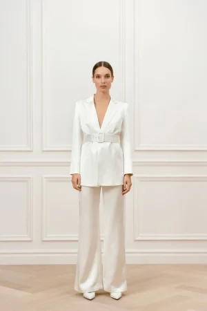 Fashion Mika belted satin blazer Separates & Suits