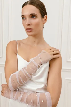 Store Pearl beaded gloves Accessories